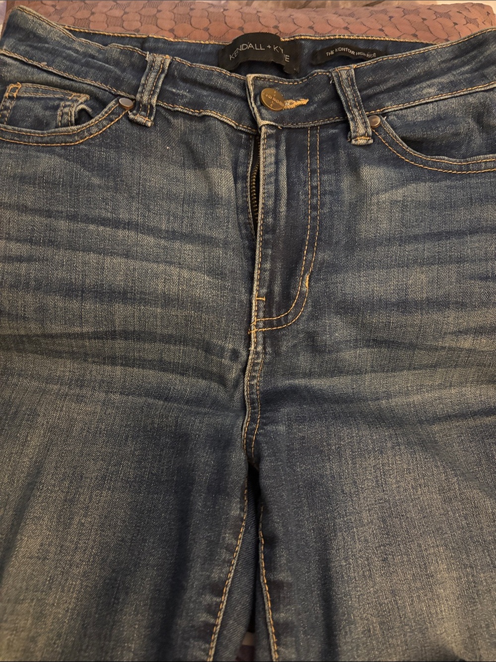 Kendall & Kylie Medium Blue Straight Leg Stretch Jeans